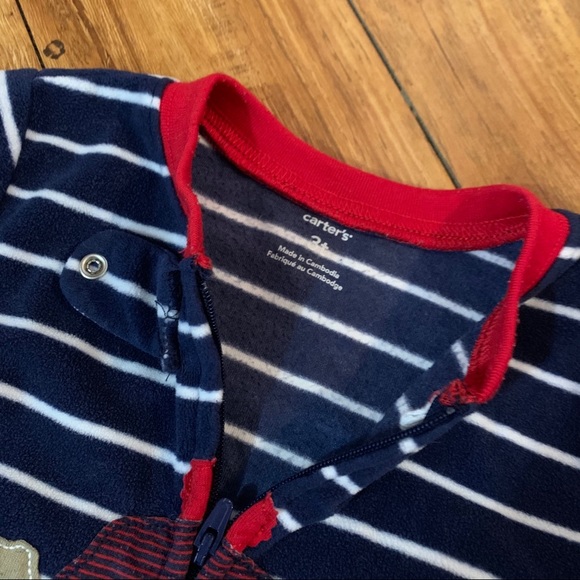 Carter’s Navy Dog Winter Fleece Footies PJs - Picture 4 of 4